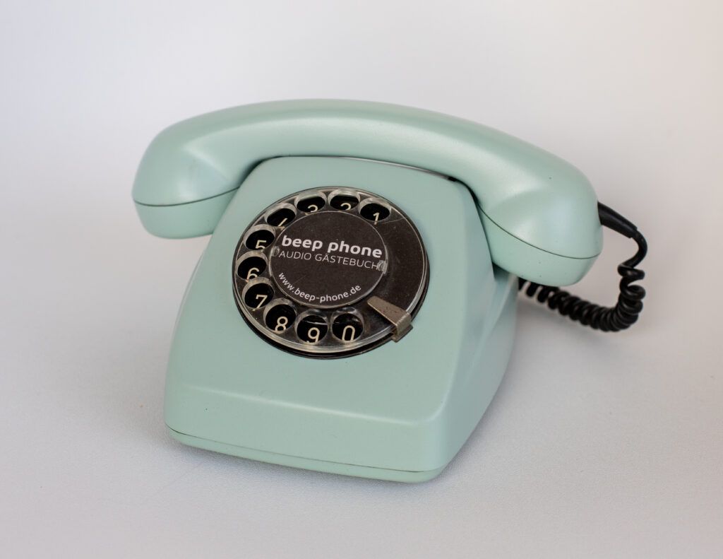 Beep Phone Audio-Gästebuch in Mintgrün